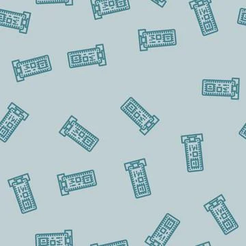 Microcontroller connected board line vector seamless pattern Illustrazione stock