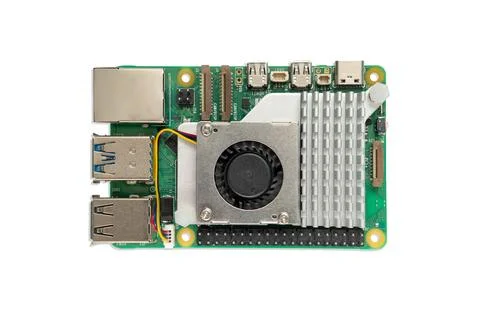 Microcontroller on a development board with cooling fan Stock Photos