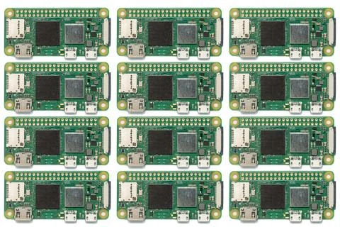 Microcontroller on a development board for studying the Internet of Things .. Stock Photos