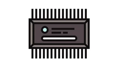 Microcontroller electrical engineer color icon animation Stock Footage 326107615