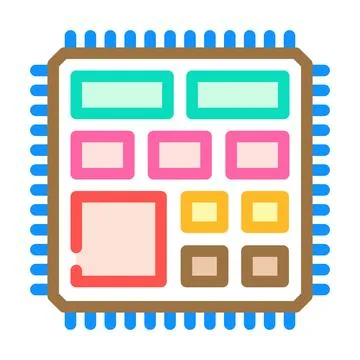 Microcontroller electrical engineer color icon vector illustration Stock Illustration