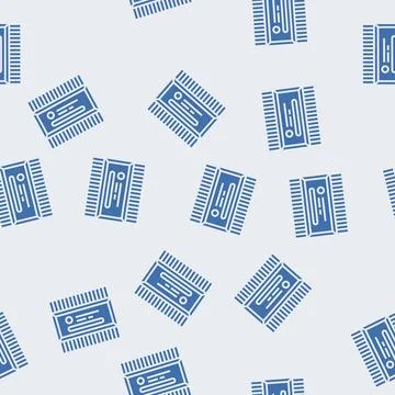 Microcontroller electrical engineer glyph seamless pattern Stock Illustration
