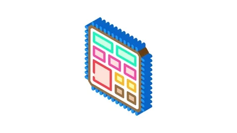 Microcontroller electrical engineer isometric icon animation Stock Footage 327292378