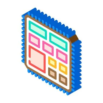 Microcontroller electrical engineer isometric icon vector illustration Illustrazione stock