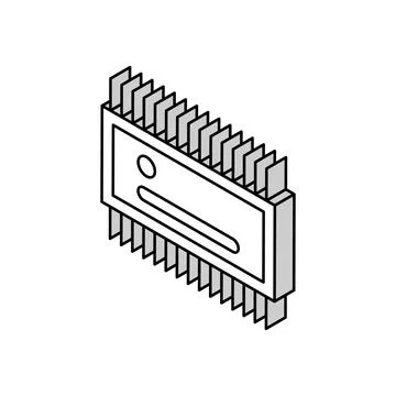 Microcontroller electrical engineer isometric icon vector illustration Stock Illustration