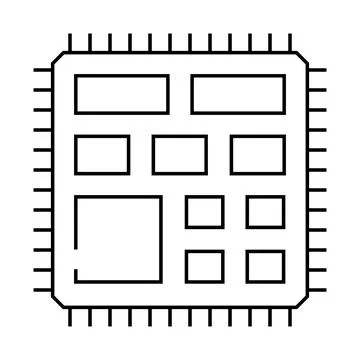 Microcontroller electrical engineer line icon vector illustration Stockillustratie
