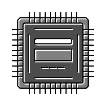 Microcontroller electronic component color icon vector illustration Stock Illustration
