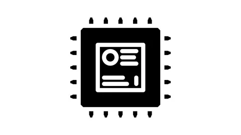 Microcontroller electronic component glyph icon animation Stock Footage 326745437