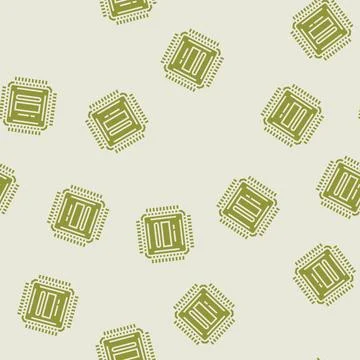 Microcontroller electronic component glyph seamless pattern Stock Illustration