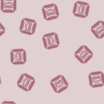 Microcontroller electronic component line seamless pattern Stockillustratie