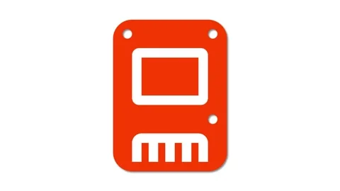 Microcontroller icon with screen and connectors Stock Footage 277128484
