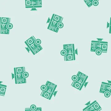 Microcontroller programming electronics glyph seamless pattern Stock Illustration