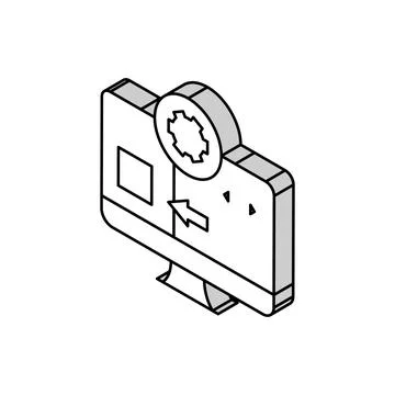 Microcontroller programming electronics isometric icon vector illustration Stock Illustration