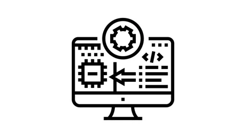 Microcontroller programming electronics line icon animation 動画素材 326132239