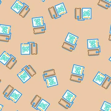 Microcontroller programming electronics vector seamless pattern Stock Illustration