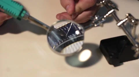 Microcontroller soldering process Stock Footage 59777136