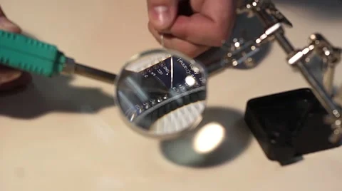 Microcontroller soldering process Stock Footage 59777207