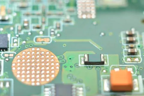 Microcontroller on system board Stock Photos