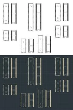 Microcontrollers Drawings Stock Illustration