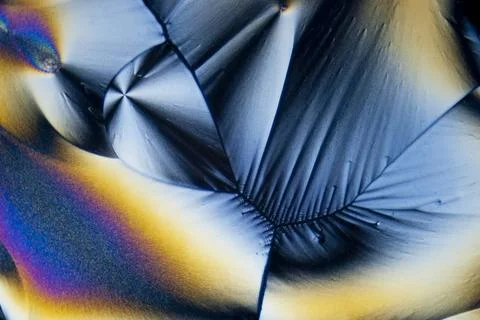Microcrystals microphoto: microcrystals of ascorbic acid in polarized ligh... Stock Photos