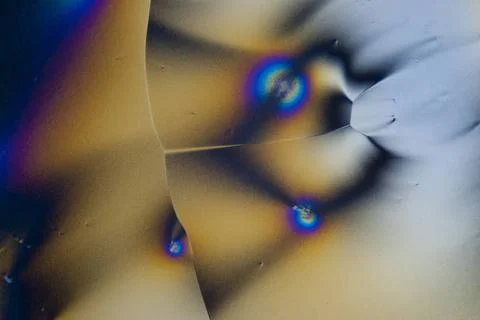 Microcrystals microphoto: microcrystals of ascorbic acid in polarized ligh... Stock Photos