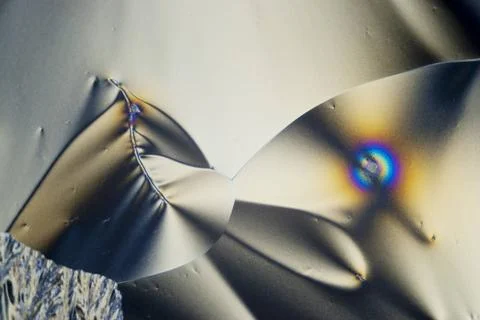 Microcrystals microphoto: microcrystals of ascorbic acid in polarized ligh... Stock Photos