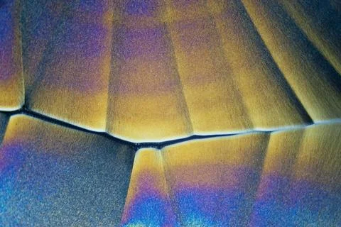 Microcrystals microphoto: microcrystals of ascorbic acid in polarized ligh... Stock Photos