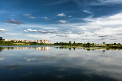 Microdistrict The Swedish slide in Gomel in the summer. Belarus Foto stock