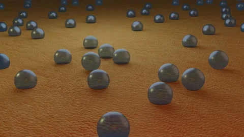 Microdroplets falling on skin. 3d animation render Stock Footage 233552248