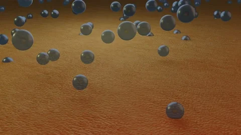 Microdroplets falling on skin. 3d animation render Stock Footage 233552249