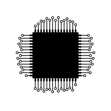 Microelectronic chip schematic  image isolated Stock Illustration