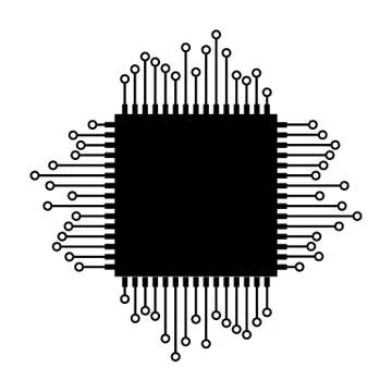 Microelectronic chip schematic  image isolated Stock Illustration