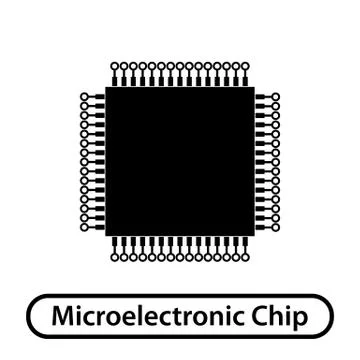 Microelectronic chip schematic  image isolated Stock Illustration