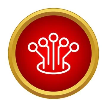 Microelectronic circuit chip technology icon button Illustrazione stock