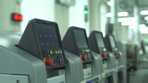 Microelectronic Equipment In Testing Work Stock Footage