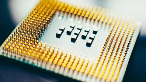 Microelectronic science computer component cpu Stock Photos