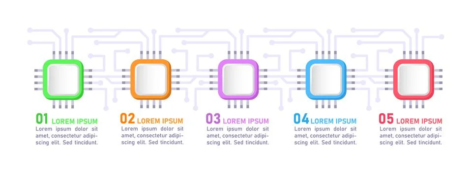 Microelectronic technology infographic chart design template Illustrazione stock