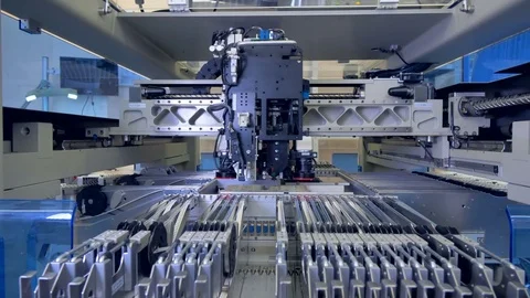 Microelectronics production line. Microcircuit chip production. 4K. Video stock 80126389