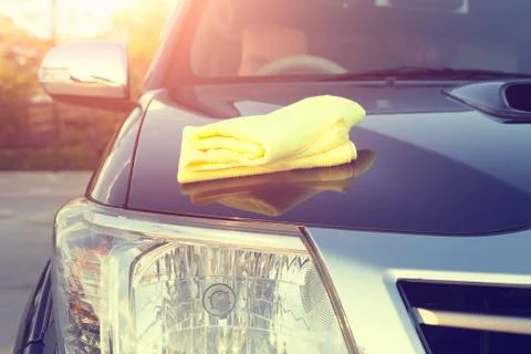 Microfiber car shine Stock Photos
