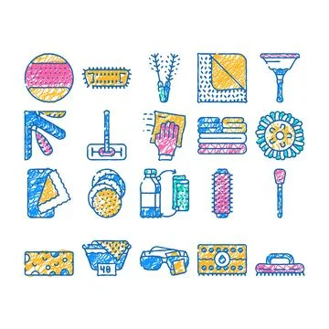Microfiber for clean icon hand drawn Stock Illustration