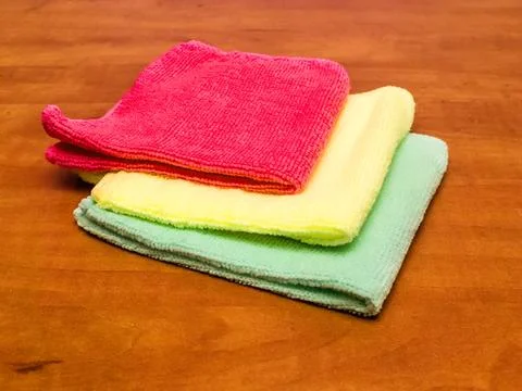 Microfiber cleaning cloths Stock Photos
