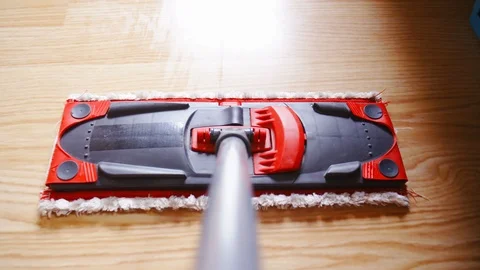 Microfiber Dust Wet Mop move around the floor close-up 4K Stock Footage 88983400