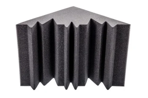 Microfiber foam insulation for noise in the corners of the music studio Stock Photos