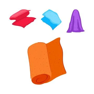 Microfiber towel cleaning cloths drying fabrics collection Stock Illustration