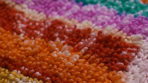 Microfiber wipes of different colors in macro, smooth camera movement Stock Footage 126317986