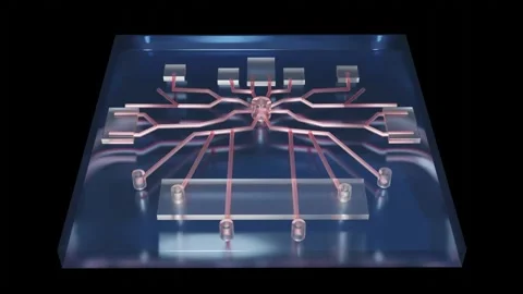 Microfluidic devices. 3d animation render Stock Footage 234154663
