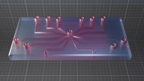 Microfluidic devices. 3d animation render Stock Footage 234154664