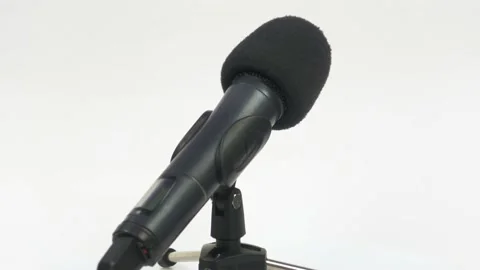 Microfone. Top view, 360 degree rotation, close-up Stock Footage 201382499