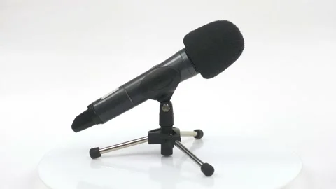 Microfone. Top view, 360 degree rotation, close-up Stock Footage 201382562