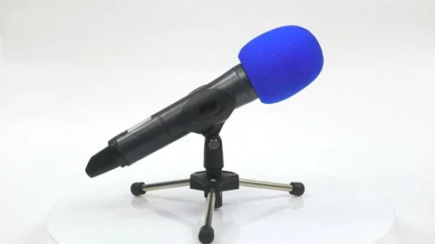 Microfone. Top view, 360 degree rotation, close-up Stock Footage 201383723